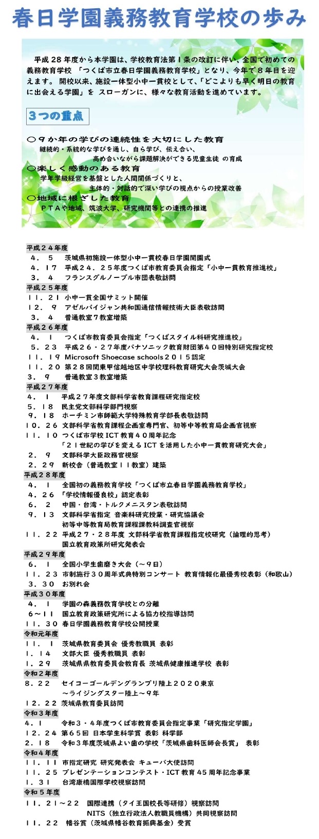 春日学園の歩み1 