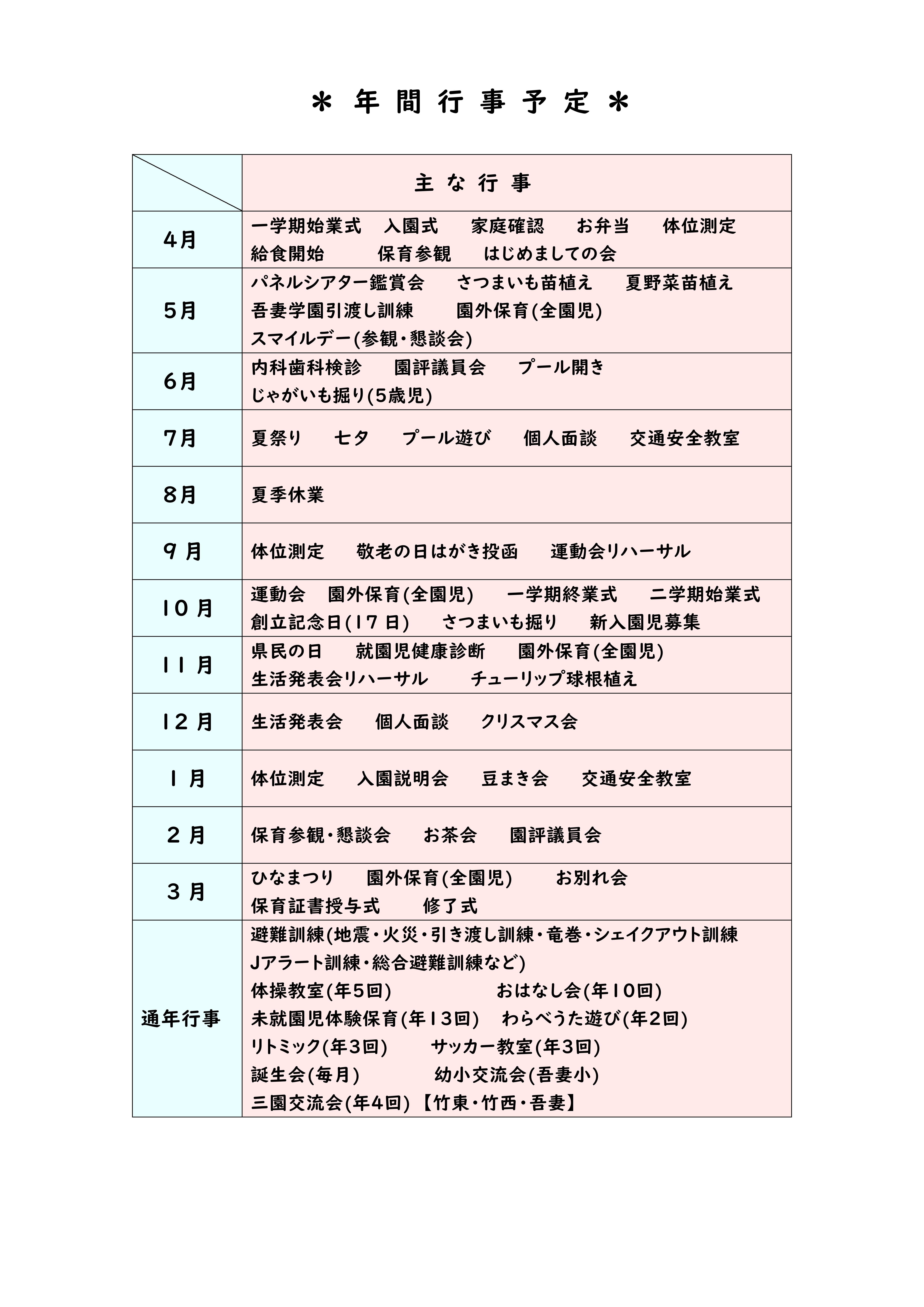 R6年間行事