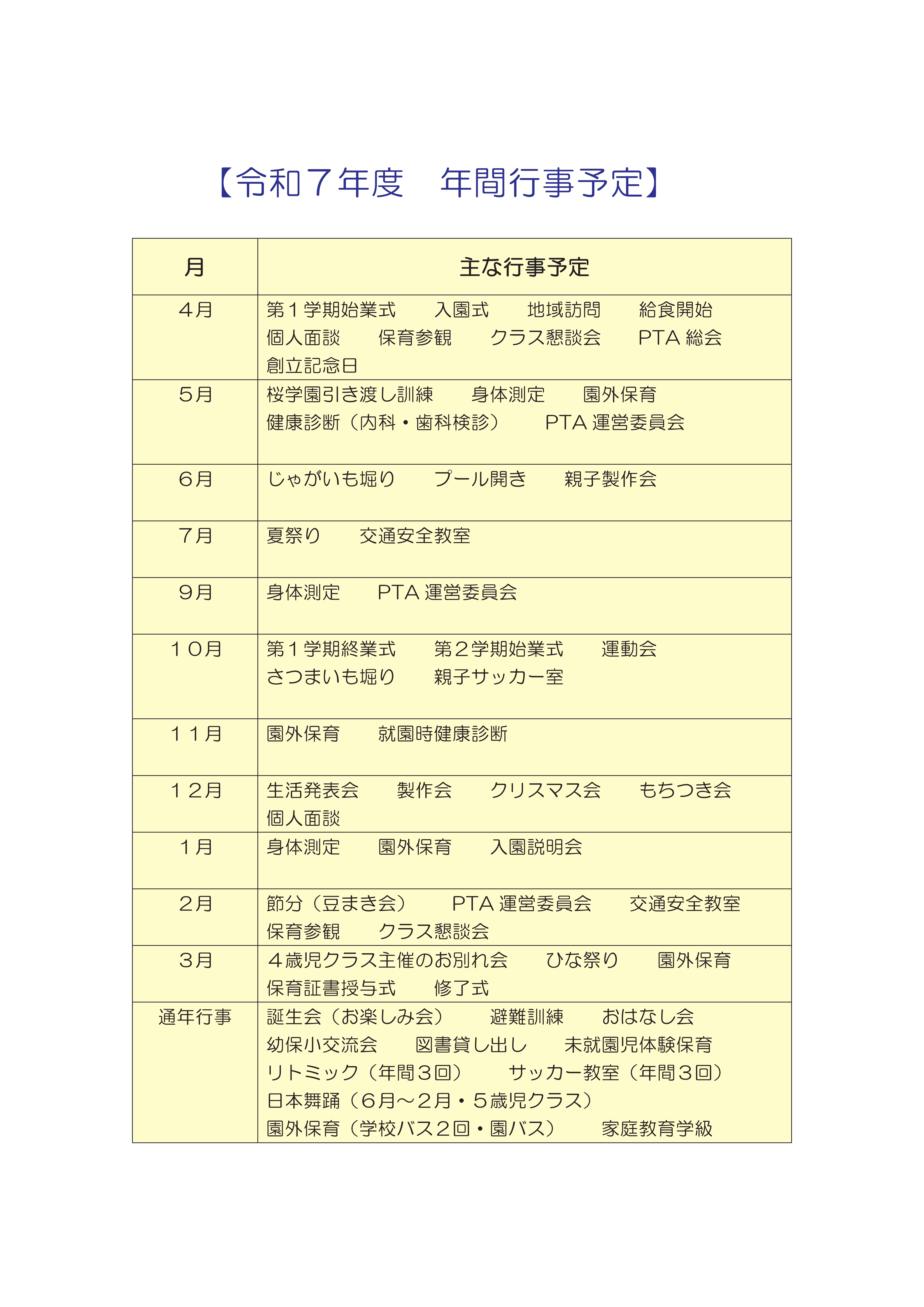 年間行事　