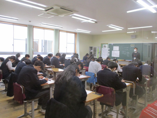 1月16日(金)7・8年生 県学力診断テスト2日目