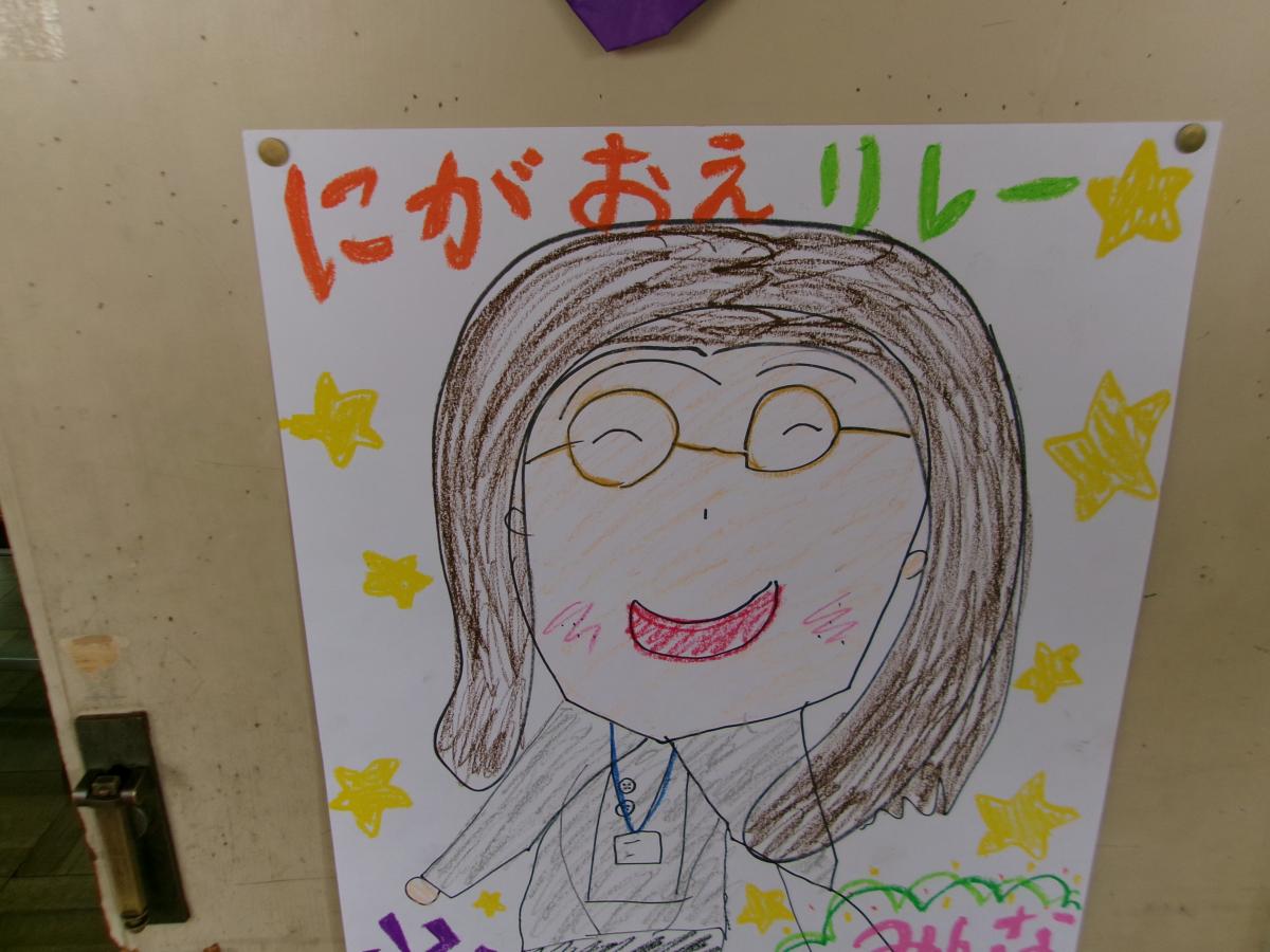 0302 先生の似顔絵(マジックリレー)