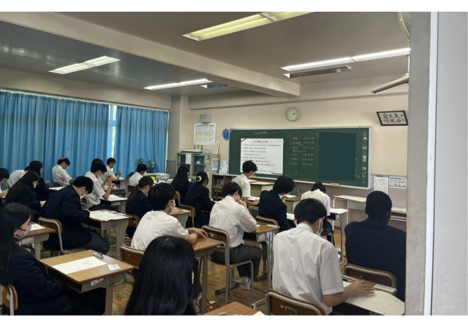 9年生 第1回実力テストを行いました。