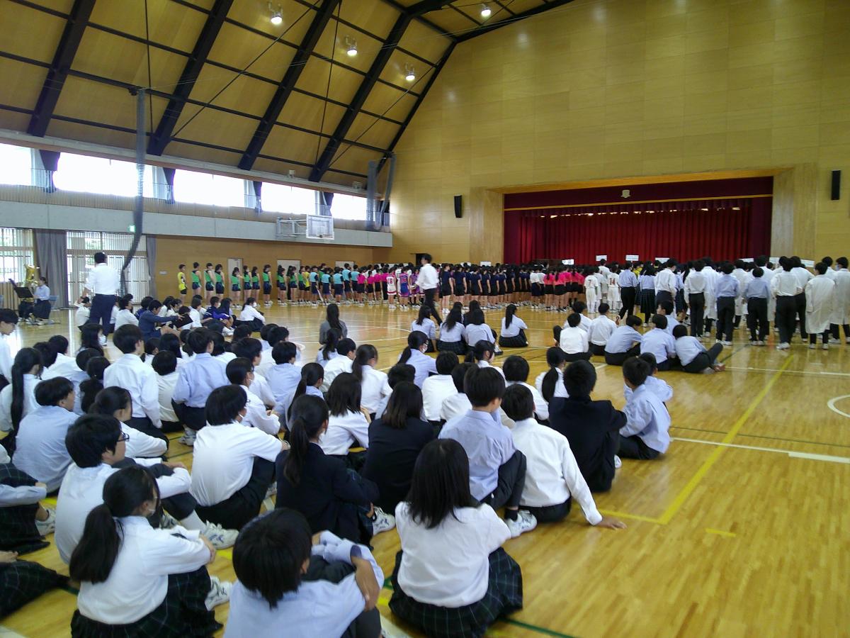 【7年生】総体に向けて壮行会が行われました!