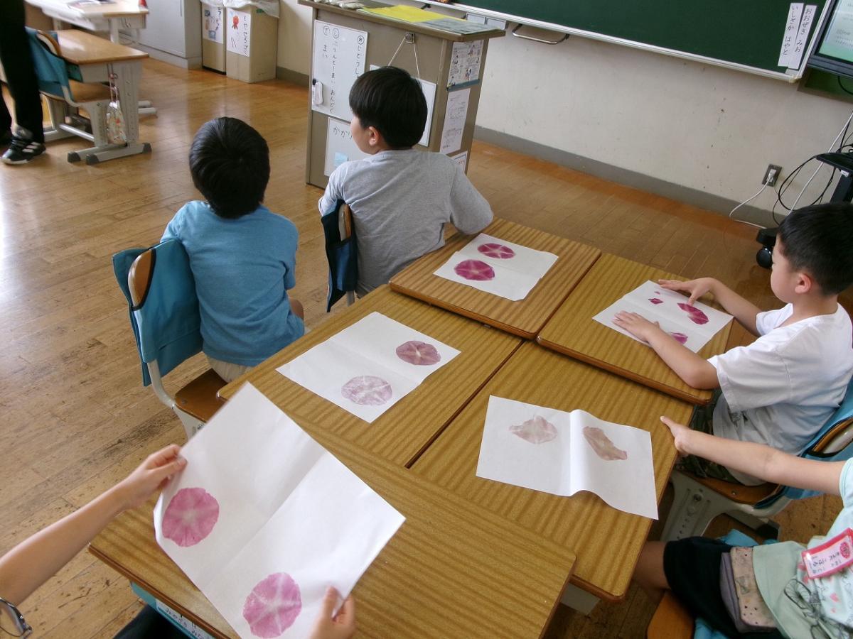 1年生 あさがおで遊んだよ