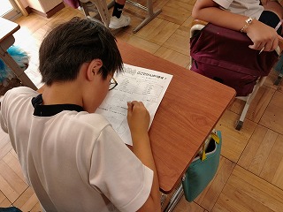 運動会のここで頑張りますカードを書きました!