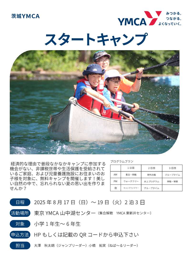 茨城YMCA スタートキャンプに関するページ