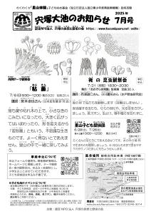 宍塚大池のお知らせ７月号